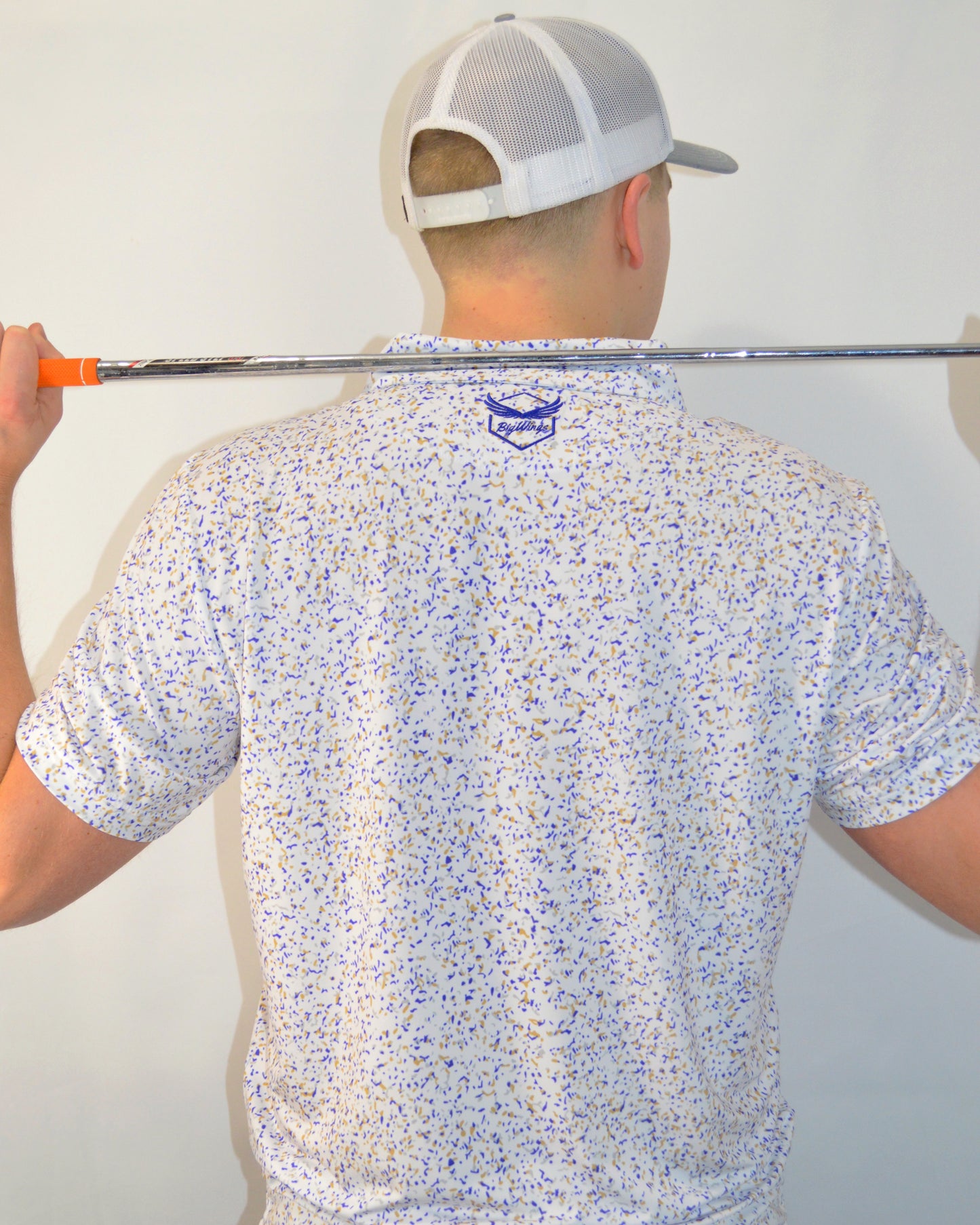 Earn Your Wings Classic Polo - Blue and Gold Specks