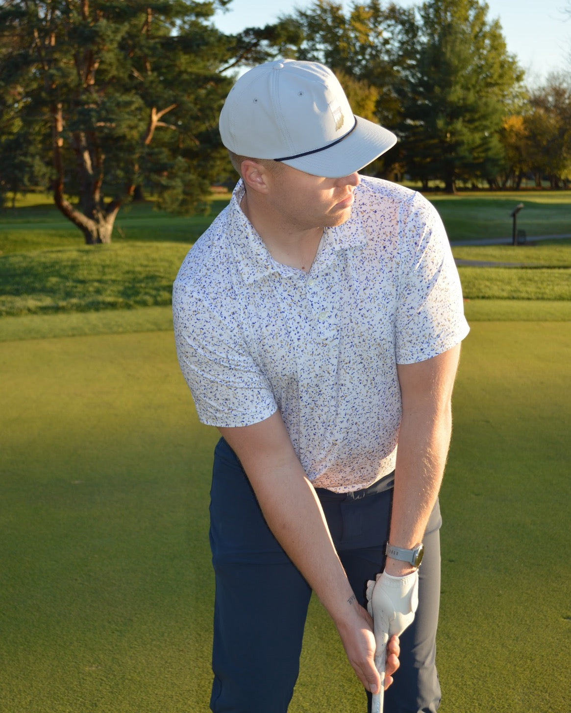 Earn Your Wings Classic Polo - Blue and Gold Specks